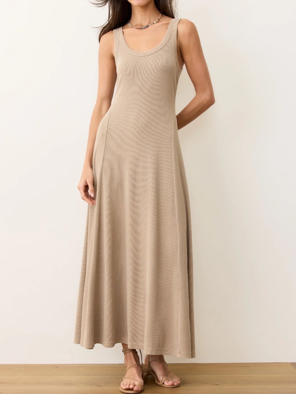 New Marine Layer Lexi Rib Sun-In Fit & Flare Dress in Cocoa Size Small - Picture 11 of 12